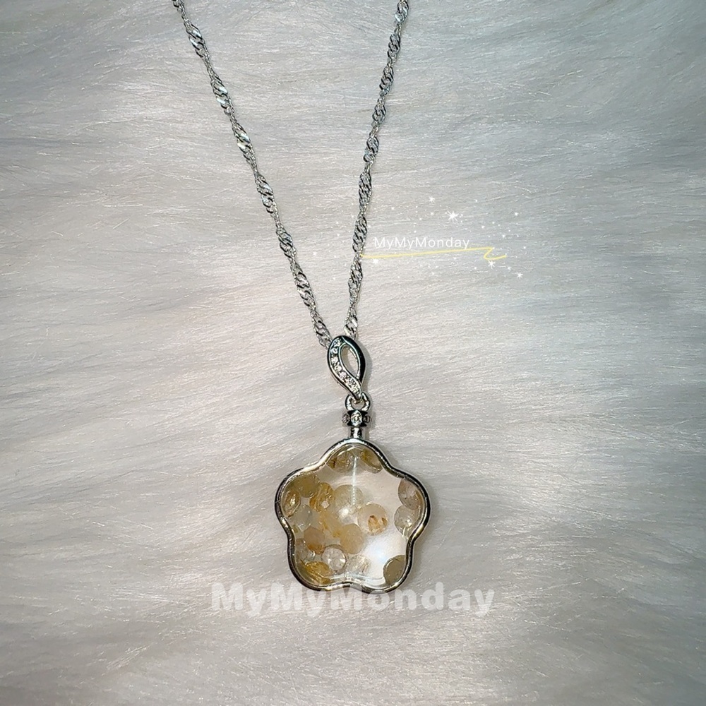 Golden Rutilated Quartz Necklace